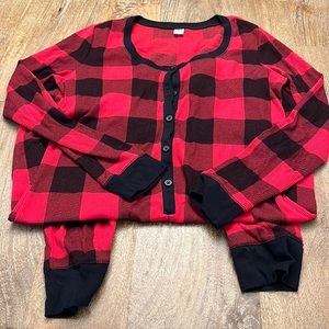 Buffalo plaid Pajama Onesie
